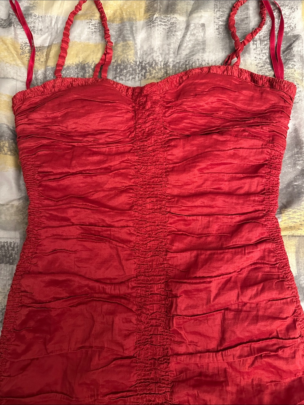 BCBGMaxAzria Red Ruched Slip Mini Dress - Picture 3 of 6
